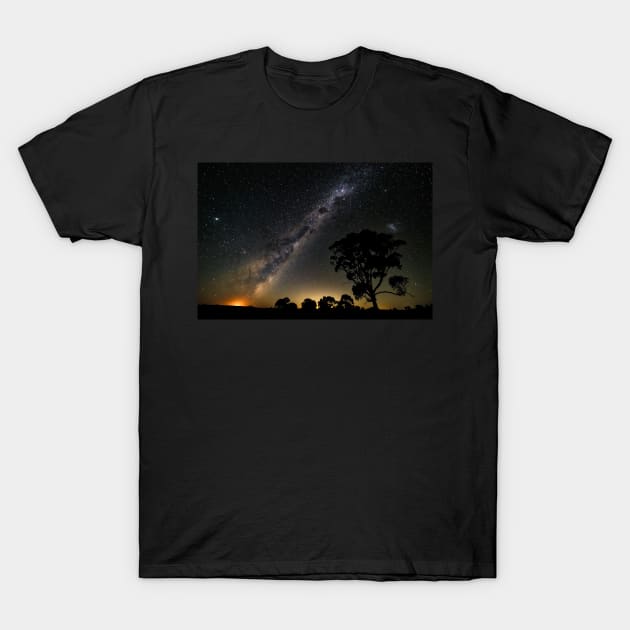 Moonrise and Milky Way T-Shirt by iansmissenphoto